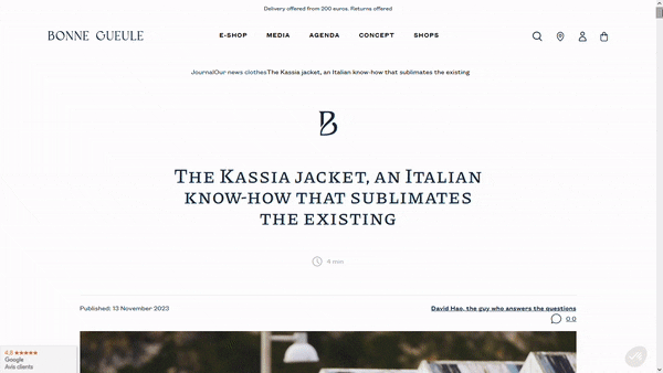 Bonne Gueule Product Page - Rich content with Prismic