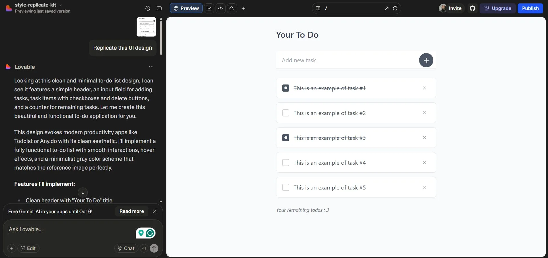 An image of Lovable built-in editor